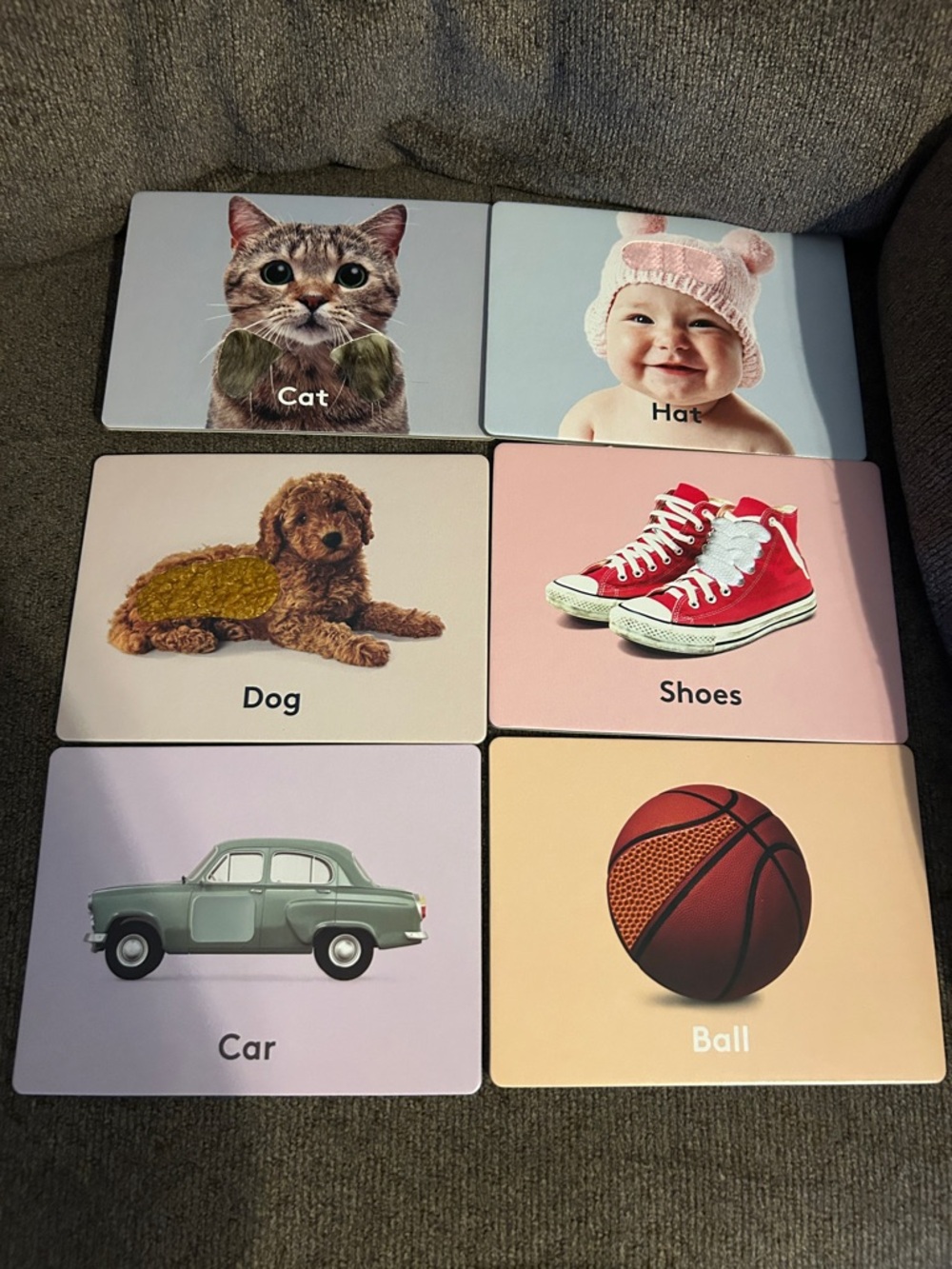 Lovevery Children's Picture Sensory Touch Flashcards 9 double sided cards
